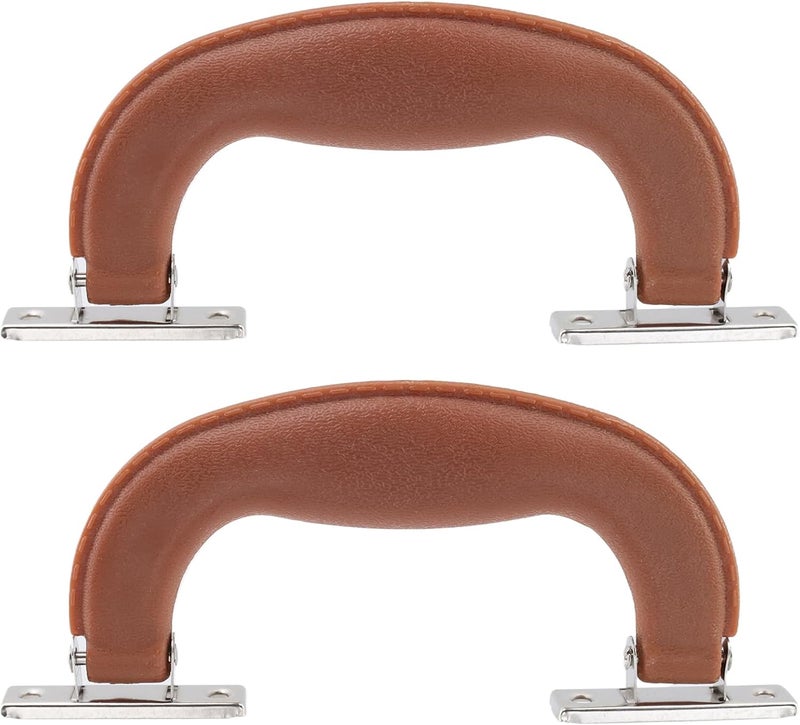 Geesatis 2 Pcs Luggage Handles Plastic Pull Handles for Suitcase Luggage Trunk Guitar Musical Box Handles Accessories, with Mounting Screw,Brown Red,5.9inch Length - Image 1